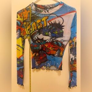 Fashion Nova long sleeve car design T shirt
